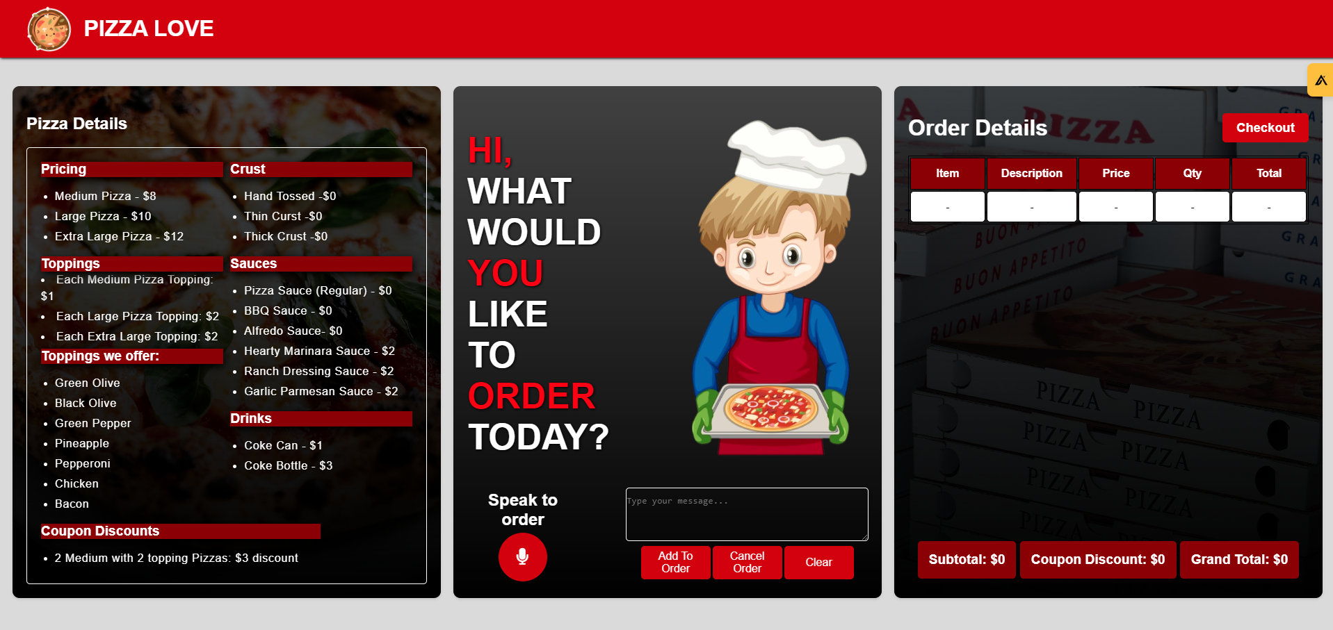 Pizza Booking App